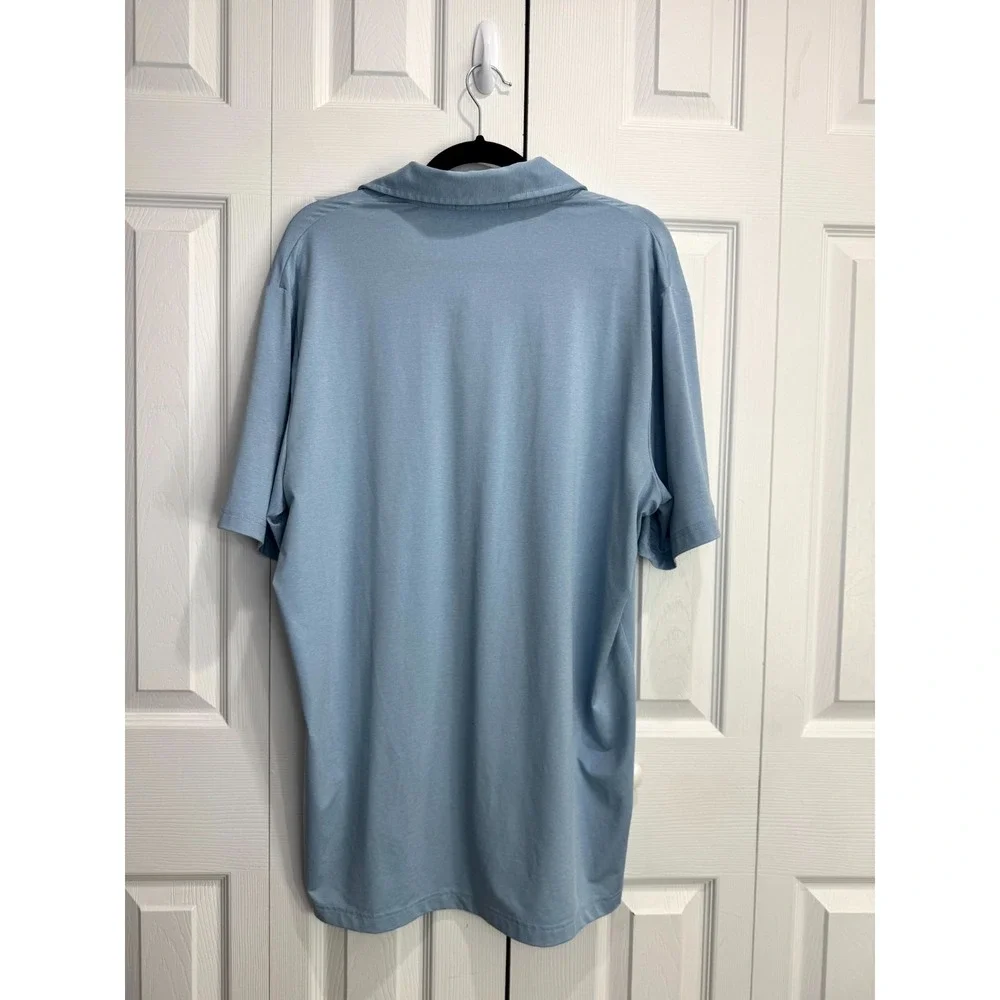 Ralph Lauren RLX Polo Shirt Men's Large Light Blue Short Sleeve Performance Golf